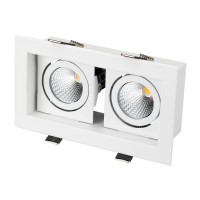 Карданный светильник CL-KARDAN-S180x102-2x9W Warm (WH, 38 deg)
