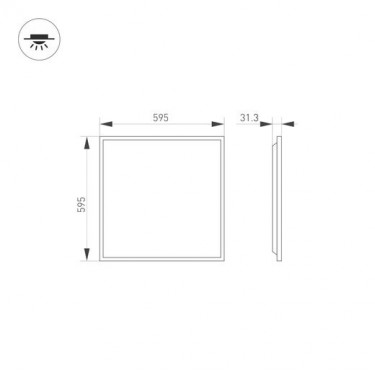Тонкая квадратная панель DL-TITAN-S600x600-40W Day4000 (WH, 120 deg, CRI90, 230V)