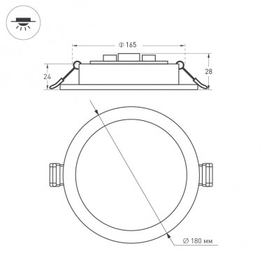 Тонкая круглая светодиодная панель DL-BL180-18W Day White