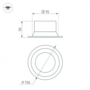 Встраиваемый светильник MS-BREEZE-BUILT-R104-12W Warm2700 (WH, 90 deg, 230V)