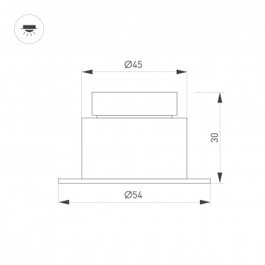 Светильник MS-GLORY-BUILT-R54-5W Day4000 (WH, 60 deg, 230V)