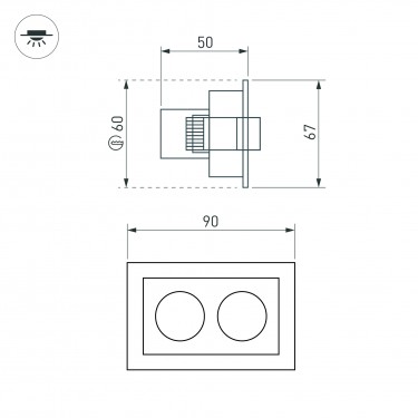 Светильник MS-ORIENT-BUILT-TURN-TC-S67x90-5W Day4000 (BK-BK, 30 deg, 230V)