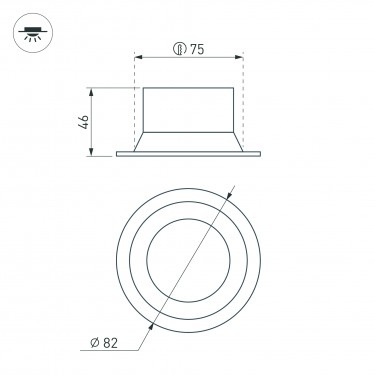 Встраиваемый светильник MS-BREEZE-BUILT-R82-9W Warm2700 (WH, 85 deg, 230V)
