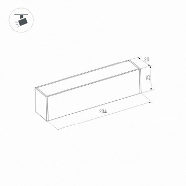 Магнитный светильник MAG-FLAT-25-L200-6W Warm3000 (BK, 100 deg, 24V) 