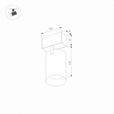 Светильник магнитный MAG-SPOT-25-R120-12W Warm3000 (BK, 30 deg, 24V)