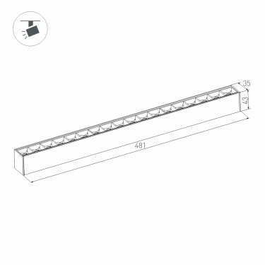 Магнитный светильник MAG-LASER-45-L480-18W Day4000 (BK, 15 deg, 24V)
