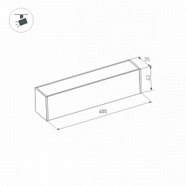 Магнитный светильник MAG-FLAT-45-L405-12W Day4000 (BK, 100 deg, 24V)