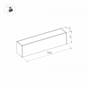 Магнитный светильник MAG-FLAT-45-L1005-30W Warm3000 (BK, 100 deg, 24V)
