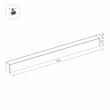 Магнитный светильник MAG-FLAT-45-L605-18W Day4000 (WH, 100 deg, 24V)