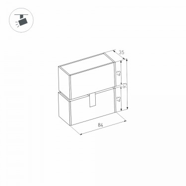 Магнитный светильник MAG-LASER-FOLD-45-S84-3W Day4000 (BK, 15 deg, 24V)