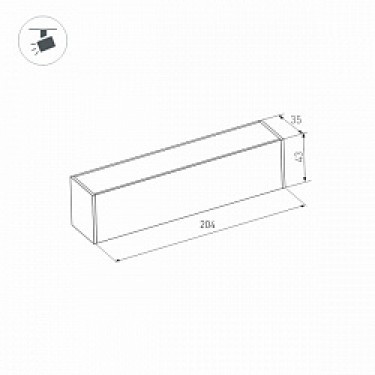Магнитный светильник MAG-FLAT-45-L205-6W Warm3000 (BK, 100 deg, 24V)