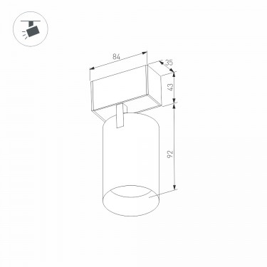Магнитный светильник MAG-SPOT-45-R85-7W Warm3000 (BK, 24 deg, 24V)