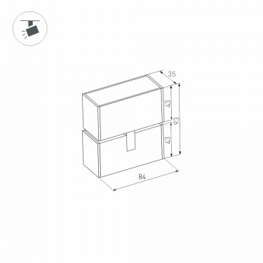 Магнитный светильник MAG-LASER-FOLD-45-S84-3W Day4000 (WH, 15 deg, 24V)