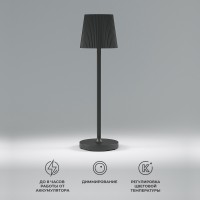 Светильник Mist с аккумулятором, регулировкой температуры и яркости TL70220 черный