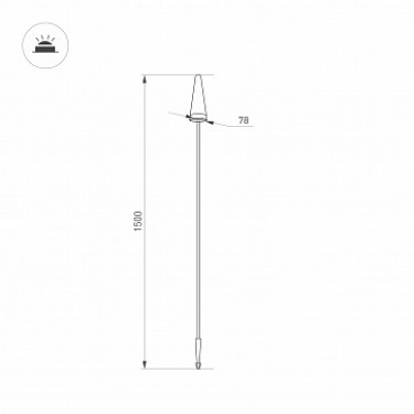 Светильник LGD-CONO-BOLL-H1500-7W Warm3000 (DG, 36 deg, 230V)