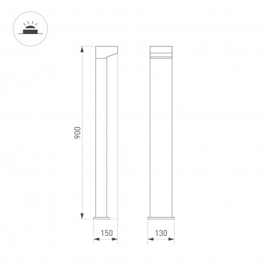 Ландшафтный светильник LGD-JASMUS-BOLL-H900-12W Warm3000 (BK, 93 deg, 230V)