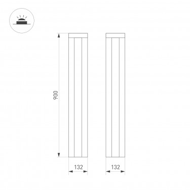 Светильник LGD-FLINT-BOLL-H900-18W Warm3000 (BK, 45 deg, 230V)
