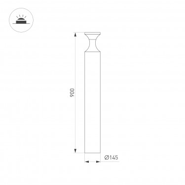 Светильник LGD-LONDARI-BOLL-H900-12W Warm3000 (BK, 125 deg, 230V)
