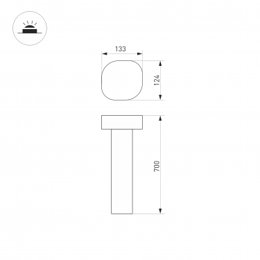Ландшафтный cветильник LGD-SWAMP-BOLL-H700-7W Warm3000 (GR, 93 deg, 230V)