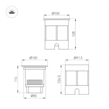 Светильник для грунта LTD-DAFNA-GROUND-R100-6W Day4000 (SL, 45 deg, 230V)