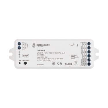 Диммер SMART-PWM-102-72-SH-PD-SUF (12-36V, 2x5A, TUYA BLE, 2.4G)