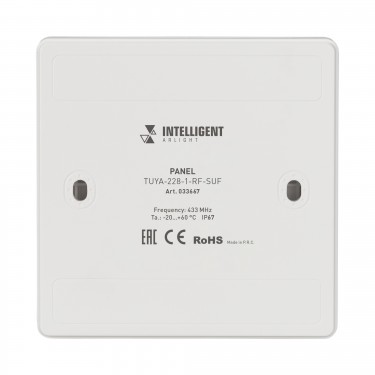 Накладная панель TUYA-228-1-RF-SUF (kinetic, 433MHz)