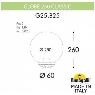 Светильник уличный (верхняя часть) Globe 250 G25.B25.000.AYE27