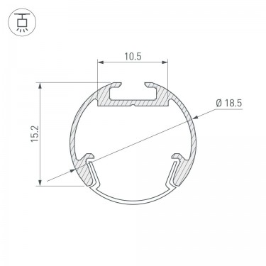 Подвесной круглый профиль 2000x18.5x15.2мм ROUND-D18-2000 ANOD Подвесной круглый профиль 2000x18.5x15.2мм ROUND-D18-2000 ANOD