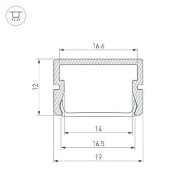 Профиль черный для герметичных лент IP67 SILER-2000 ANOD BLACK