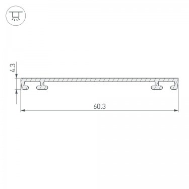 Профиль-держатель PHS-3X-BASE-H4.3-2000 ANOD