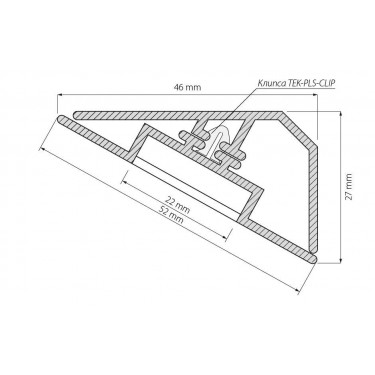 Профиль из 2-х частей 46х27х2000мм KLUS-LOCK-FM-BASE-2000 ANOD