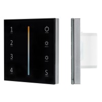 Встраиваемая панель Sens SMART-P43-MIX Black (230V, 4 зоны, 2.4G)