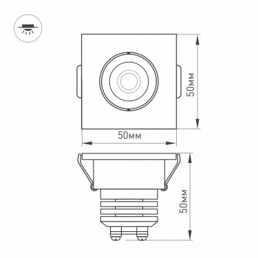 Мебельный светильник LTM-S50x50WH 5W Day White 25deg