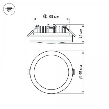 Круглый светильник с контурным свечением LTD-95SOL-10W Day White