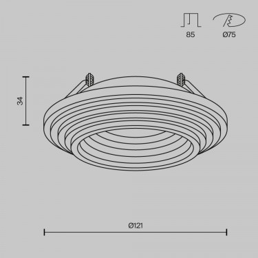 Гипсовый светильник Гипс Модерн/Gyps Modern GU10 DL004-1-01-W-1
