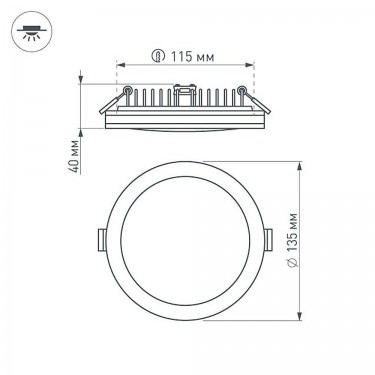 Светодиодная панель LTD-135SOL-20W Warm White
