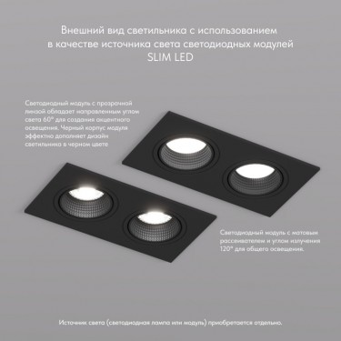 Встраиваемый светильник 2xGU5.3 черный DK3072-BK Встраиваемый светильник 2xGU5.3 черный DK3072-BK