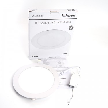 Встраиваемая круглая панель 15W 4000K Feron AL500 29623