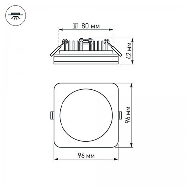 Светильник с контурным свечением LTD-96x96SOL-10W Day White 4000K
