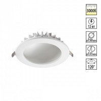 Встраиваемый светильник 12W 3000K белый Gesso 358806