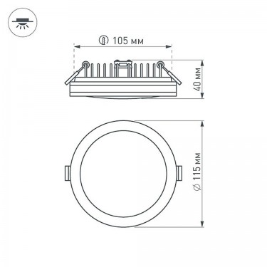 Светодиодная панель LTD-115SOL-15W Warm White