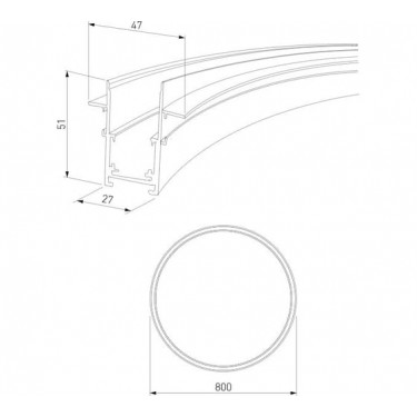 Магнитный встраиваемый шинопровод ⌀800мм Slim Magnetic 85158/00