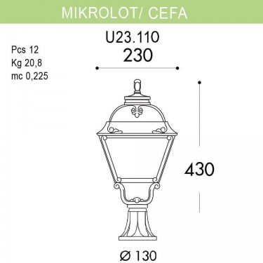 Ландшафтный фонарь Mikrolot/Cefa U23.110.000.BXF1R