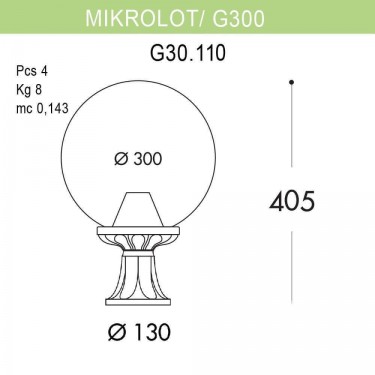 Ландшафтный фонарь круглый Mikrolot/G300 G30.110.000.BXE27
