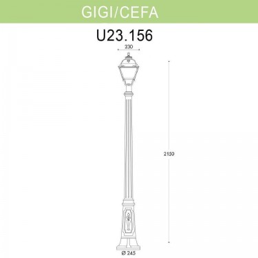 Садово-парковый светильник Gigi/Cefa U23.156.000.BYF1R Садово-парковый светильник Gigi/Cefa U23.156.000.BYF1R