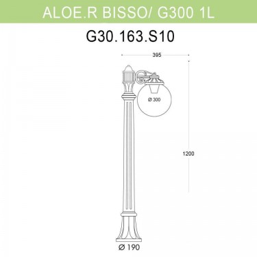 Уличный светильник Aloe.R/Bisso/G300 1L G30.163.S10.BXE27