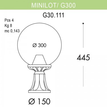 Ландшафтный фонарь круглый Minilot/G300 G30.111.000.BZE27