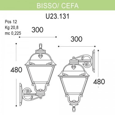 Уличный настенный светильник Bisso/Cefa U23.131.000.AYF1R