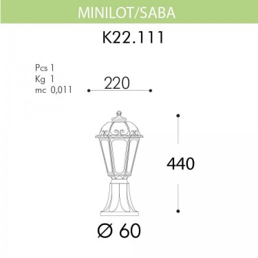 Ландшафтный фонарь Minilot/Saba K22.111.000.BXF1R