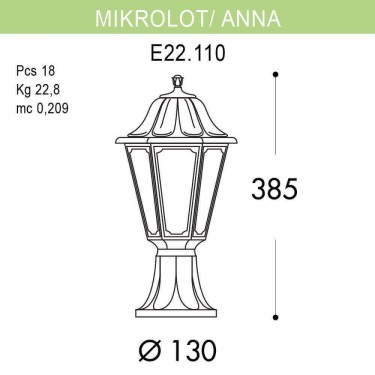 Ландшафтный фонарь Mikrolot/Anna E22.110.000.WXF1R